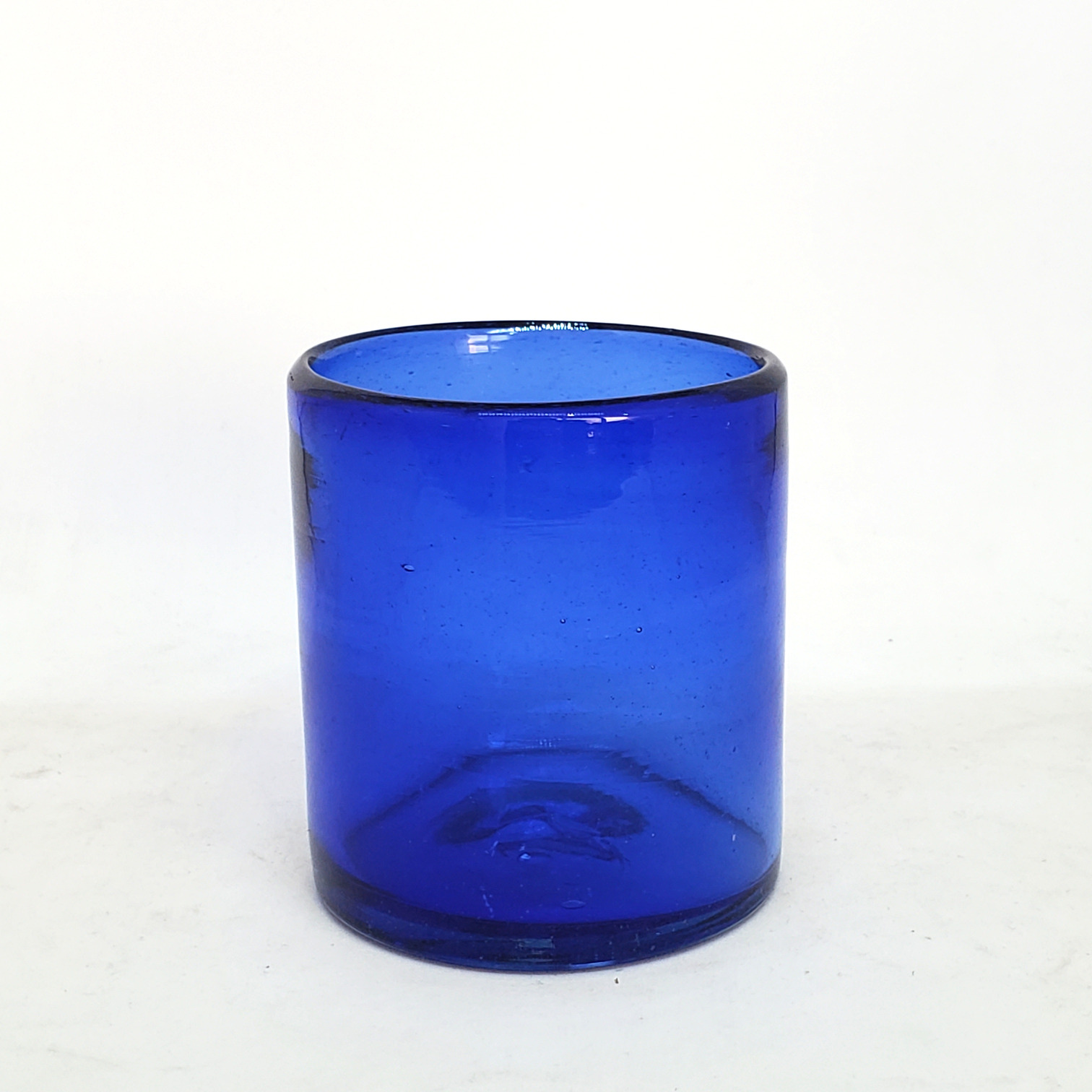 VIDRIO SOPLADO / Vasos chicos 9 oz color Azul Cobalto Sólido (set de 6)